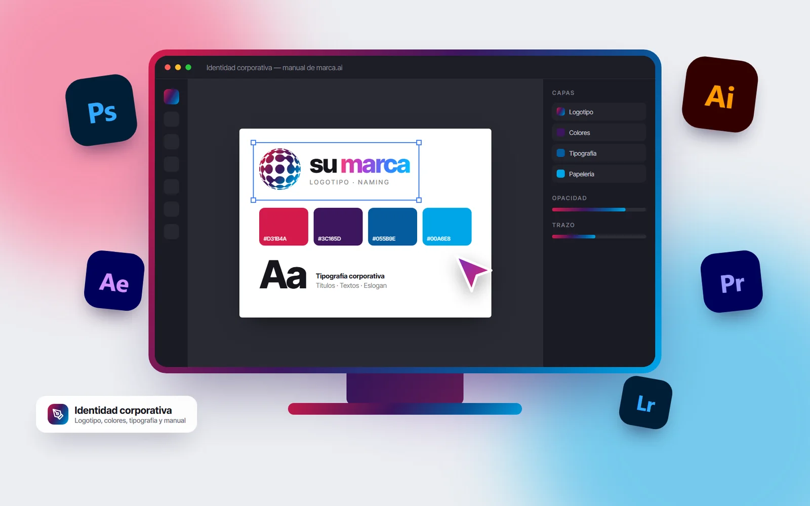 Diseño de identidad corporativa: logotipo, colores y tipografía