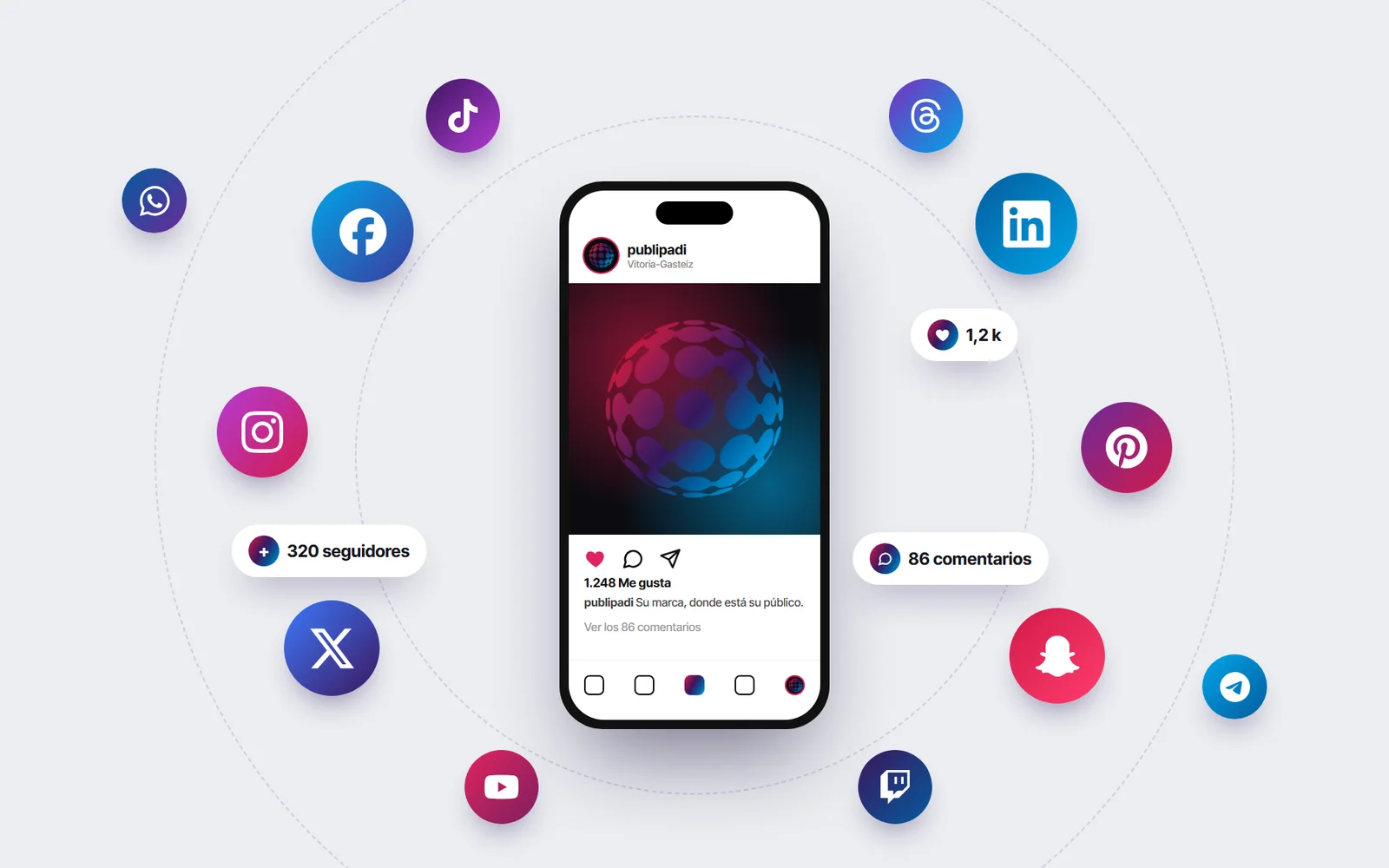 Ilustración: iconos de redes sociales